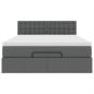 Preview: Ottoman-Bett mit Matratze Dunkelgrau 140x190 cm Stoff