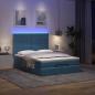 Preview: Ottoman-Bett mit Matratze & LEDs Blau 140x190 cm Stoff