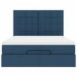 Preview: Ottoman-Bett mit Matratze & LEDs Blau 140x190 cm Stoff