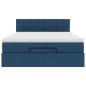 Preview: Ottoman-Bett mit Matratze Blau 140x190 cm Stoff