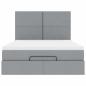 Preview: Ottoman-Bett mit Matratze Hellgrau 140x190 cm Stoff