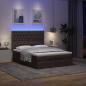 Preview: Ottoman-Bett mit Matratze & LEDs Dunkelbraun 140x190 cm Stoff
