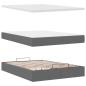 Preview: Ottoman-Bett mit Matratze & LEDs Dunkelgrau 140x190 cm Stoff