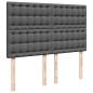 Preview: Ottoman-Bett mit Matratze & LEDs Dunkelgrau 140x190 cm Stoff