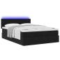 Preview: Ottoman-Bett mit Matratze & LEDs Schwarz 140x190 cm Samt