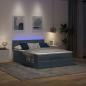 Preview: Ottoman-Bett mit Matratze & LEDs Dunkelgrau 140x190 cm Samt