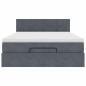 Preview: Ottoman-Bett mit Matratze Dunkelgrau 140x190 cm Samt
