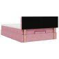 Preview: Ottoman-Bett mit Matratze & LEDs Rosa 140x190 cm Samt
