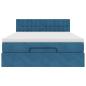 Preview: Ottoman-Bett mit Matratze Dunkelblau 140x190 cm Samt