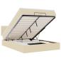 Preview: Ottoman-Bett mit Matratze & LEDs Creme 140x190 cm Stoff