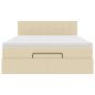 Preview: Ottoman-Bett mit Matratze & LEDs Creme 140x190 cm Stoff