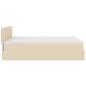 Preview: Ottoman-Bett mit Matratze & LEDs Creme 140x190 cm Stoff