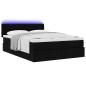 Preview: Ottoman-Bett mit Matratze & LEDs Schwarz 140x190 cm Stoff