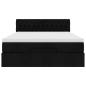 Preview: Ottoman-Bett mit Matratze & LEDs Schwarz 140x190 cm Stoff