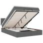 Preview: Ottoman-Bett mit Matratze & LEDs Dunkelgrau 140x190 cm Stoff