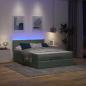 Preview: Ottoman-Bett mit Matratze & LEDs Dunkelgrau 140x190 cm Stoff