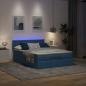 Preview: Ottoman-Bett mit Matratze & LEDs Blau 140x190 cm Stoff