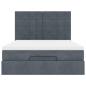 Preview: Ottoman-Bett mit Matratzen & LEDs Dunkelgrau 140x190 cm Samt