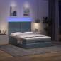 Preview: Ottoman-Bett mit Matratzen & LEDs Dunkelgrau 140x190 cm Samt