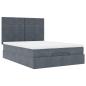 Preview: Ottoman-Bett mit Matratzen & LEDs Dunkelgrau 140x190 cm Samt