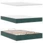 Preview: Ottoman-Bett mit Matratzen & LEDs Dunkelgrün 140x200 cm Samt