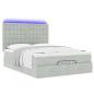 Preview: Ottoman-Bett mit Matratzen & LEDs Hellgrau 140x200 cm Samt