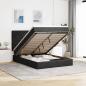 Preview: ARDEBO.de - Ottoman-Bett mit Matratzen & LEDs Schwarz 140x190 cm Samt