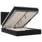 Preview: Ottoman-Bett mit Matratzen & LEDs Schwarz 140x190 cm Samt