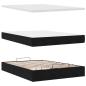 Preview: Ottoman-Bett mit Matratzen & LEDs Schwarz 140x190 cm Samt