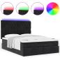 Preview: Ottoman-Bett mit Matratzen & LEDs Schwarz 140x190 cm Samt