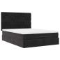 Preview: Ottoman-Bett mit Matratzen & LEDs Schwarz 140x190 cm Samt