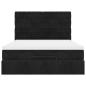 Preview: Ottoman-Bett mit Matratzen & LEDs Schwarz 140x190 cm Samt