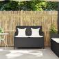 Preview: Gartenbank mit Stauraum und Kissen Schwarz Poly Rattan