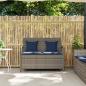 Preview: Gartenbank mit Stauraum und Kissen Grau Poly Rattan