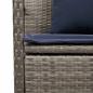 Preview: Gartenbank mit Stauraum und Kissen Grau Poly Rattan