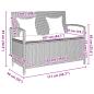 Preview: Gartenbank mit Stauraum und Kissen Grau Poly Rattan