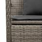 Preview: Gartenbank mit Stauraum und Kissen Grau Poly Rattan