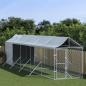 Preview: ARDEBO.de - Outdoor-Hundezwinger mit Dach Silbern 2x10x2,5 m Stahl Verzinkt