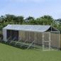 Preview: ARDEBO.de - Outdoor-Hundezwinger mit Dach Silbern 2x14x2,5 m Stahl Verzinkt