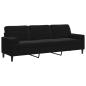 Preview: Sofa 3-Sitzer mit Zierkissen Schwarz 210 cm Samt