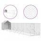 Preview: Outdoor-Hundezwinger mit Dach Silbern 2x14x2,5 m Stahl Verzinkt