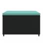 Preview: Gartenhocker mit Kissen Schwarz Poly Rattan