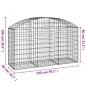Preview: Gabione mit Hochbogen 150x50x80/100 cm Verzinktes Eisen