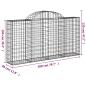 Preview: Gabione mit Hochbogen 200x30x100/120 cm Verzinktes Eisen