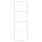 Preview: Innentür Weiß 76x201,5 cm Hartglas & Aluminium Schlank