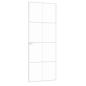 Preview: Innentür Weiß 76x201,5 cm Hartglas & Aluminium Schlank