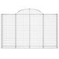 Preview: Gabione mit Hochbogen 200x30x120/140 cm Verzinktes Eisen