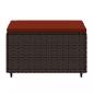Preview: Gartenhocker mit Kissen Braun Poly Rattan