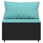 Preview: 3-tlg. Garten-Lounge-Set mit Kissen Schwarz Poly Rattan