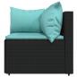 Preview: 4-tlg. Garten-Lounge-Set mit Kissen Schwarz Poly Rattan
